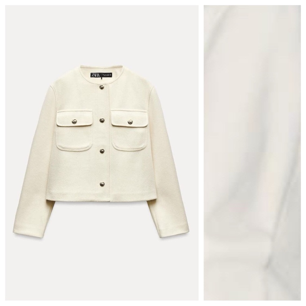 NWT Zara Cream Soft Cardigan/Jacket. Size M. - Picture 4 of 9